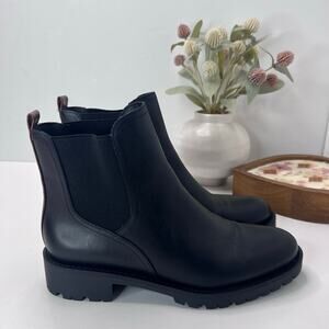 Sam Edelman Laguna Chelsea Leather Waterproof Boot Black Women 7 Tried On